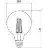 Mexen Vintis 3x żarówka filament LED E27, G80, 10W, Neutralna - 4000K, 1320 lm, clear - L155-E27-1040-00x03