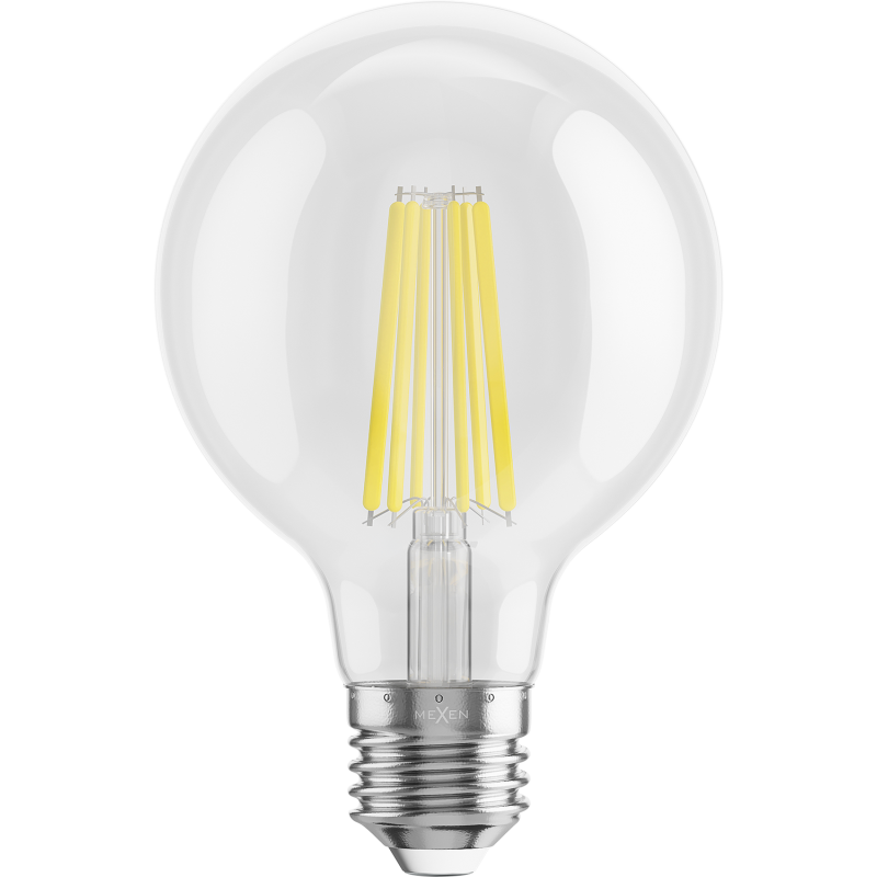 Mexen Vintis 3x żarówka filament LED E27, G80, 10W, Neutralna - 4000K, 1320 lm, clear - L155-E27-1040-00x03