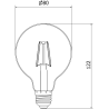 Mexen Vintis 10x żarówka filament LED E27, G80, 2W, Ciepła - 2200K, 150 lm, smoke - L155-E27-0222-70x10