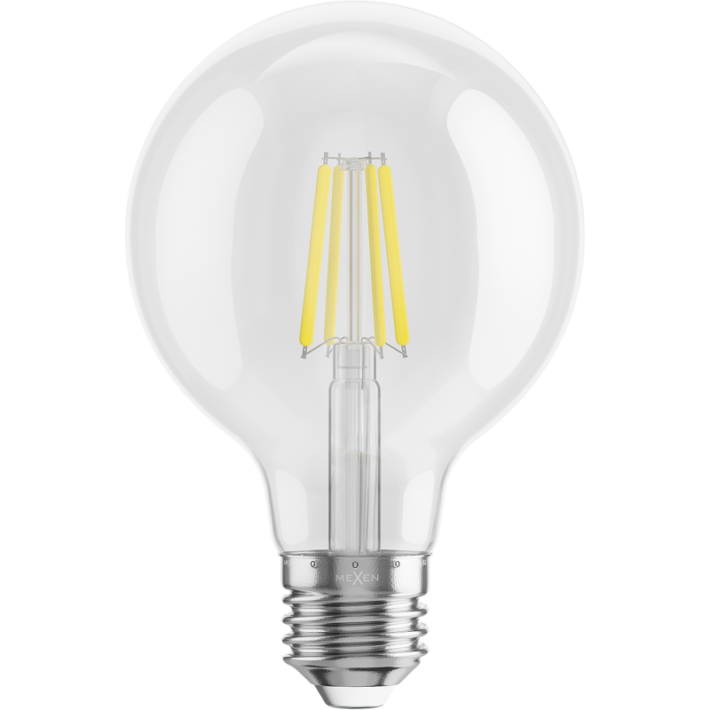 Mexen Vintis 6x żarówka filament LED E27, G80, 6W, Neutralna - 4000K, 720 lm, clear - L155-E27-0640-00x06