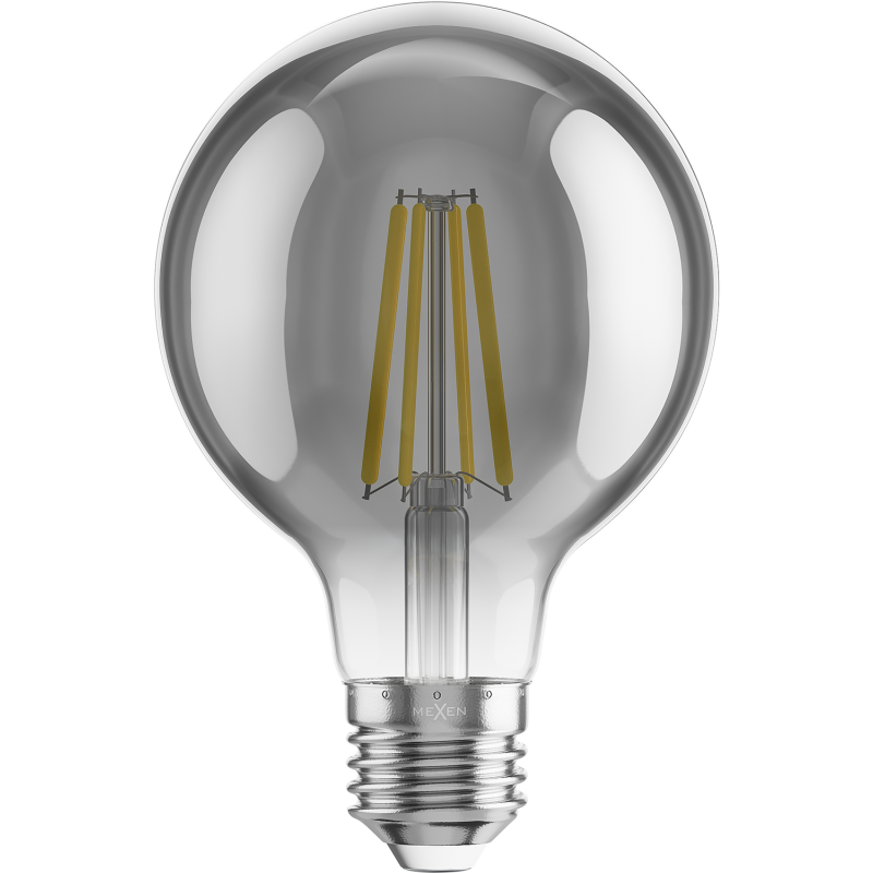 Mexen Vintis 10x żarówka filament LED E27, G80, 8W, Ciepła - 2700K, 680 lm, smoke - L155-E27-0827-70x10
