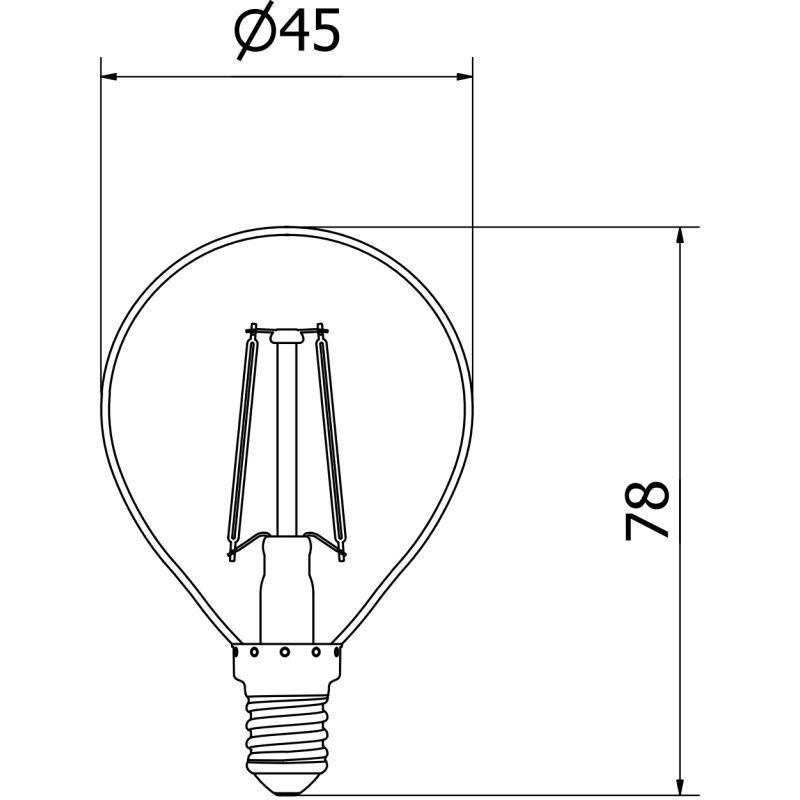 Mexen Vintis 6x żarówka filament LED E14, G45, 2W, Neutralna - 4000K, 240 lm, clear - L156-E14-0240-00x06