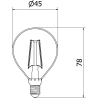 Mexen Vintis 6x żarówka filament LED E14, G45, 2W, Neutralna - 4000K, 240 lm, clear - L156-E14-0240-00x06