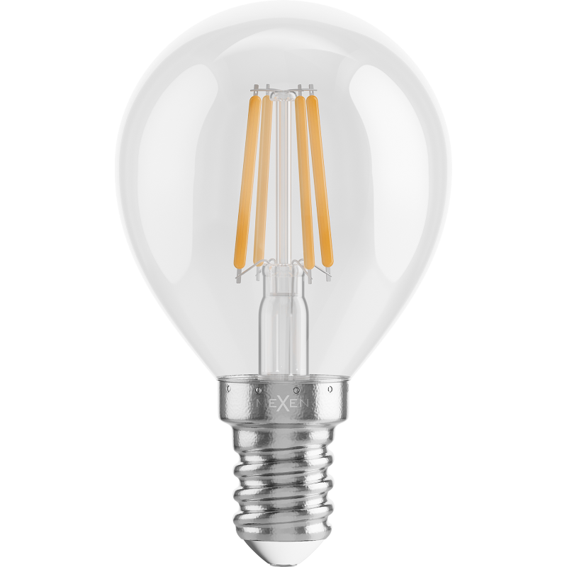 Mexen Vintis 6x żarówka filament LED E14, G45, 4W, Ciepła - 2700K, 470 lm, clear - L156-E14-0427-00x06