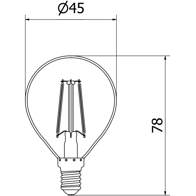 Mexen Vintis 10x żarówka filament LED E14, G45, 4W, Ciepła - 2700K, 470 lm, clear - L156-E14-0427-00x10
