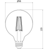 Mexen Vintis 3x żarówka filament LED E27, G95, 10W, Neutralna - 4000K, 1320 lm, clear - L157-E27-1040-00x03