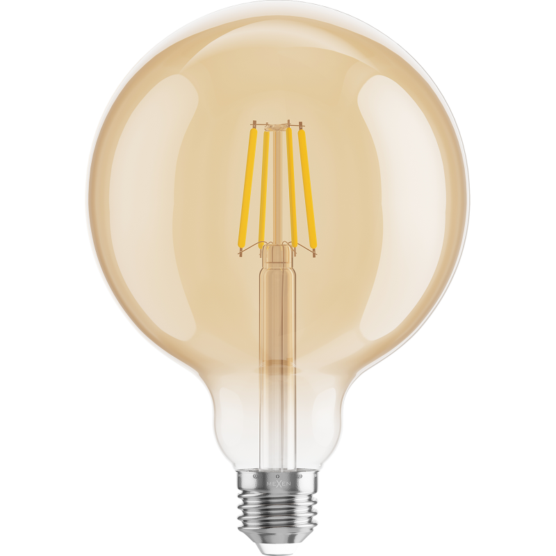 Mexen Vintis 3x żarówka filament LED E27, G125, 4W, Ciepła - 2200K, 400 lm, amber - L158-E27-0422-50x03