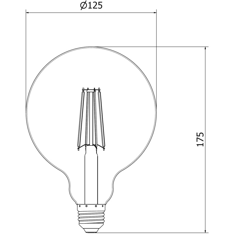 Mexen Vintis 3x żarówka filament LED E27, G125, 8W, Ciepła - 2200K, 750 lm, amber - L158-E27-0822-50x03