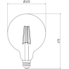Mexen Vintis 3x żarówka filament LED E27, G125, 8W, Ciepła - 2200K, 750 lm, amber - L158-E27-0822-50x03