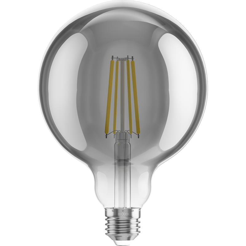 Mexen Vintis 3x żarówka filament LED E27, G125, 8W, Ciepła - 2700K, 680 lm, smoke - L158-E27-0827-70x03