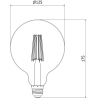 Mexen Vintis 3x żarówka filament LED E27, G125, 12W, Ciepła - 2700K, 1560 lm, clear - L158-E27-1227-00x03