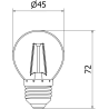 Mexen Vintis 6x żarówka filament LED E27, G45, 2W, Ciepła - 2700K, 240 lm, clear - L156-E14-0227-00x06