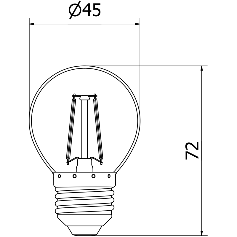 Mexen Vintis 6x żarówka filament LED E27, G45, 2W, Neutralna - 4000K, 240 lm, clear - L156-E14-0227-00x06
