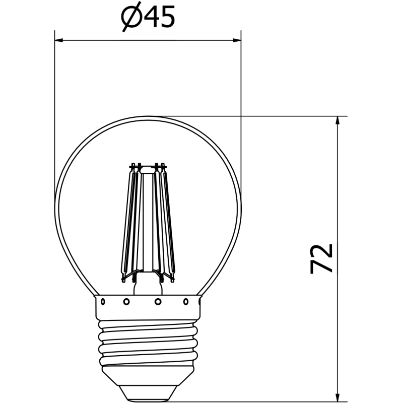 Mexen Vintis 10x żarówka filament LED E27, G45, 6W, Neutralna - 4000K, 720 lm, clear - L156-E27-0627-00x10