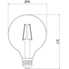 Mexen Vintis 10x żarówka filament LED E27, G95, 2W, Ciepła - 2200K, 180 lm, amber - L157-E27-0222-50x10