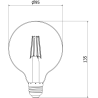Mexen Vintis 6x żarówka filament LED E27, G95, 4W, Ciepła - 2200K, 280 lm, smoke - L157-E27-0422-70x06