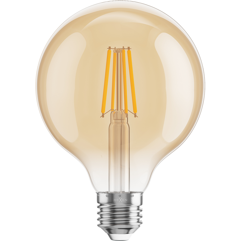 Mexen Vintis 6x żarówka filament LED E27, G95, 4W, Ciepła - 2700K, 400 lm, amber - L157-E27-0427-50x06