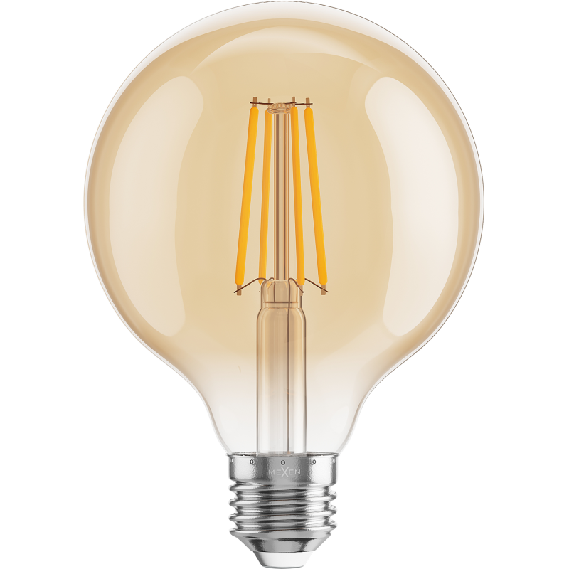 Mexen Vintis 10x żarówka filament LED E27, G95, 8W, Ciepła - 2200K, 750 lm, amber - L157-E27-0822-50x10