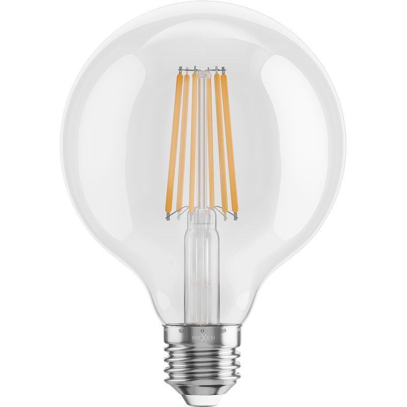 Mexen Vintis 6x żarówka filament LED E27, G95, 10W, Ciepła - 2700K, 1320 lm, clear - L157-E27-1027-00x06