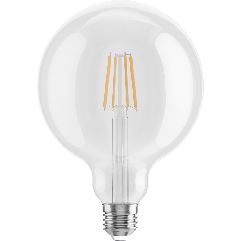 Mexen Vintis 6x żarówka filament LED E27, G125, 6W, Ciepła - 2700K, 720 lm, clear - L158-E27-0627-00x06