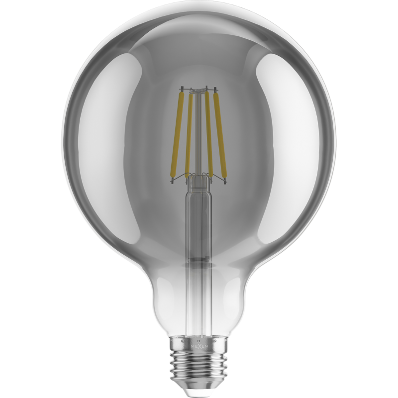 Mexen Vintis 10x żarówka filament LED E27, G125, 6W, Ciepła - 2700K, 510 lm, smoke - L158-E27-0627-70x10