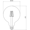 Mexen Vintis 6x żarówka filament LED E27, G125, 6W, Neutralna - 4000K, 720 lm, clear - L158-E27-0640-00x06
