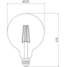 Mexen Vintis 6x żarówka filament LED E27, G125, 8W, Ciepła - 2700K, 750 lm, amber - L158-E27-0827-50x06