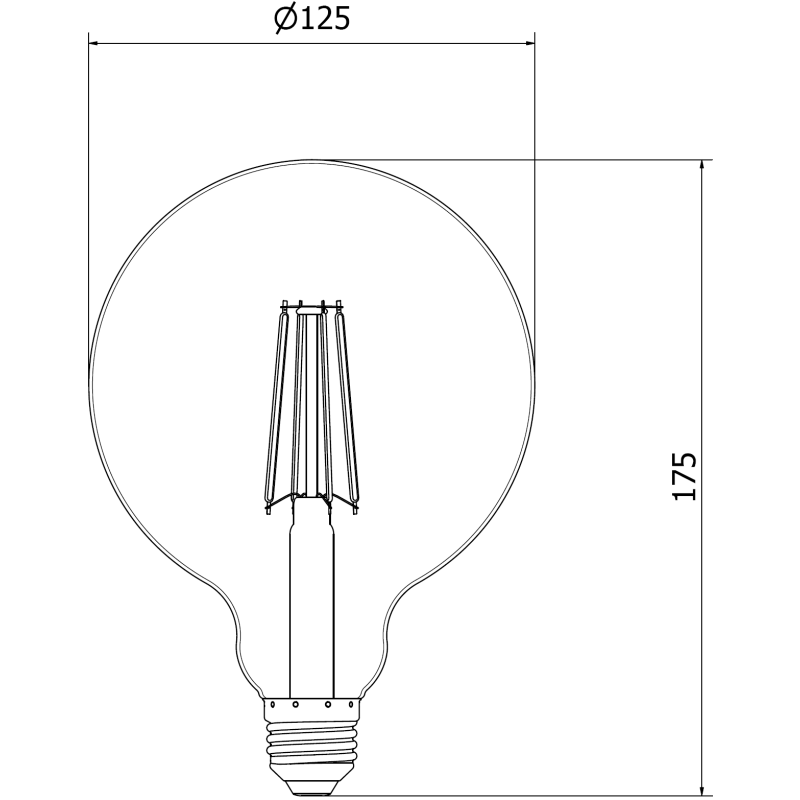 Mexen Vintis 10x żarówka filament LED E27, G125, 8W, Neutralna - 4000K, 1055 lm, clear - L158-E27-0840-00x10