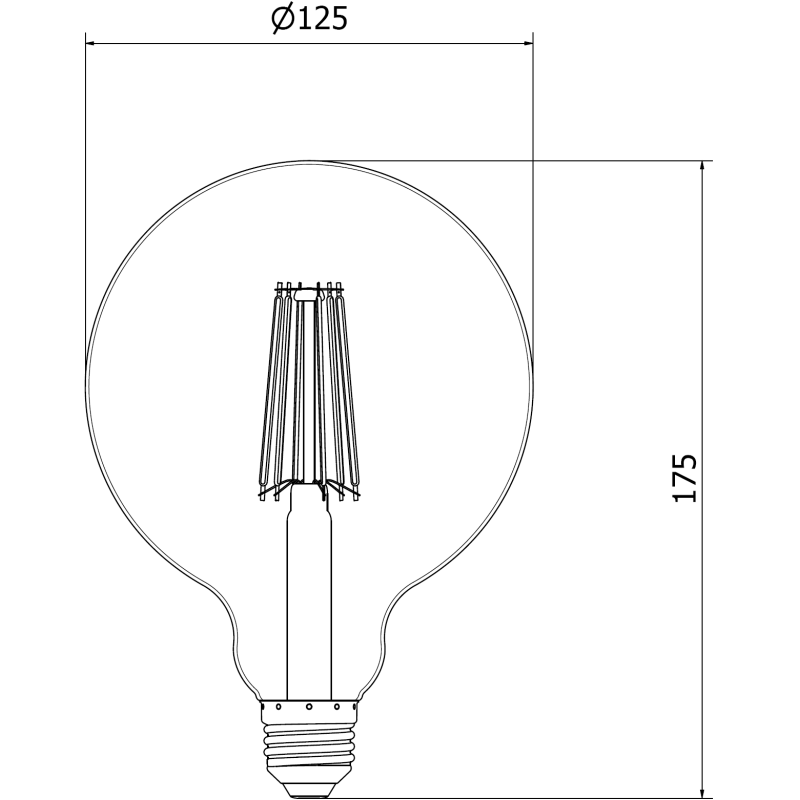Mexen Vintis 6x żarówka filament LED E27, G125, 10W, Neutralna - 4000K, 1320 lm, clear - L158-E27-1040-00x06