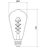 Mexen Vintis 3x żarówka filament spirala LED E27, ST64, 4W, Ciepła - 2200K, 360 lm, amber - L162-E27-0422-50x03