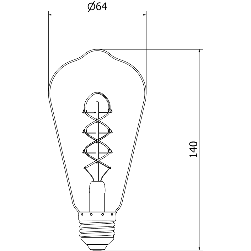 Mexen Vintis 3x żarówka filament spirala LED E27, ST64, 6W, Ciepła - 2700K, 530 lm, amber - L162-E27-0627-50x03