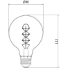 Mexen Vintis 3x żarówka filament spirala LED E27, G80, 6W, Ciepła - 2700K, 530 lm, amber - L165-E27-0627-50x03