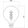 Mexen Vintis 3x żarówka filament spirala LED E27, G95, 4W, Ciepła - 2200K, 360 lm, amber - L167-E27-0422-50x03