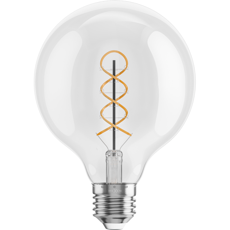 Mexen Vintis 3x żarówka filament spirala LED E27, G95, 6W, Ciepła - 2700K, 630 lm, clear - L167-E27-0627-00x03
