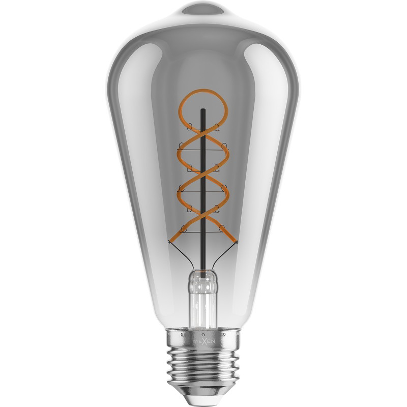 Mexen Vintis 10x żarówka filament spirala LED E27, ST64, 6W, Ciepła - 2200K, 350 lm, smoke - L162-E27-0622-70x10