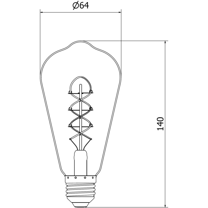 Mexen Vintis 10x żarówka filament spirala LED E27, ST64, 6W, Ciepła - 2700K, 510 lm, smoke - L162-E27-0627-70x10
