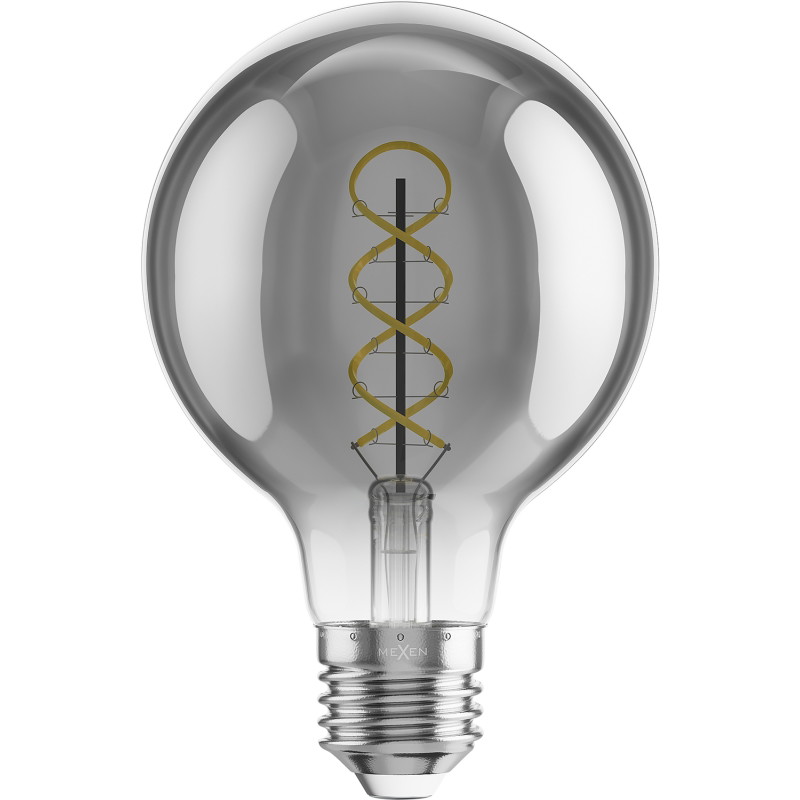 Mexen Vintis 10x żarówka filament spirala LED E27, G80, 6W, Ciepła - 2700K, 400 lm, smoke - L165-E27-0627-70x10