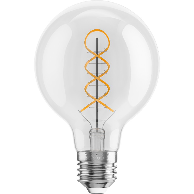 Mexen Vintis 6x żarówka filament spirala LED E27, G80, 8W, Ciepła - 2700K, 750 lm, clear - L165-E27-0827-00x06