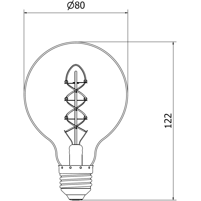 Mexen Vintis 10x żarówka filament spirala LED E27, G80, 8W, Ciepła - 2700K, 650 lm, amber - L165-E27-0827-50x10
