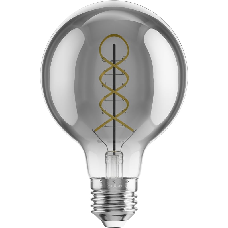 Mexen Vintis 6x żarówka filament spirala LED E27, G80, 8W, Ciepła - 2700K, 510 lm, smoke - L165-E27-0827-70x06