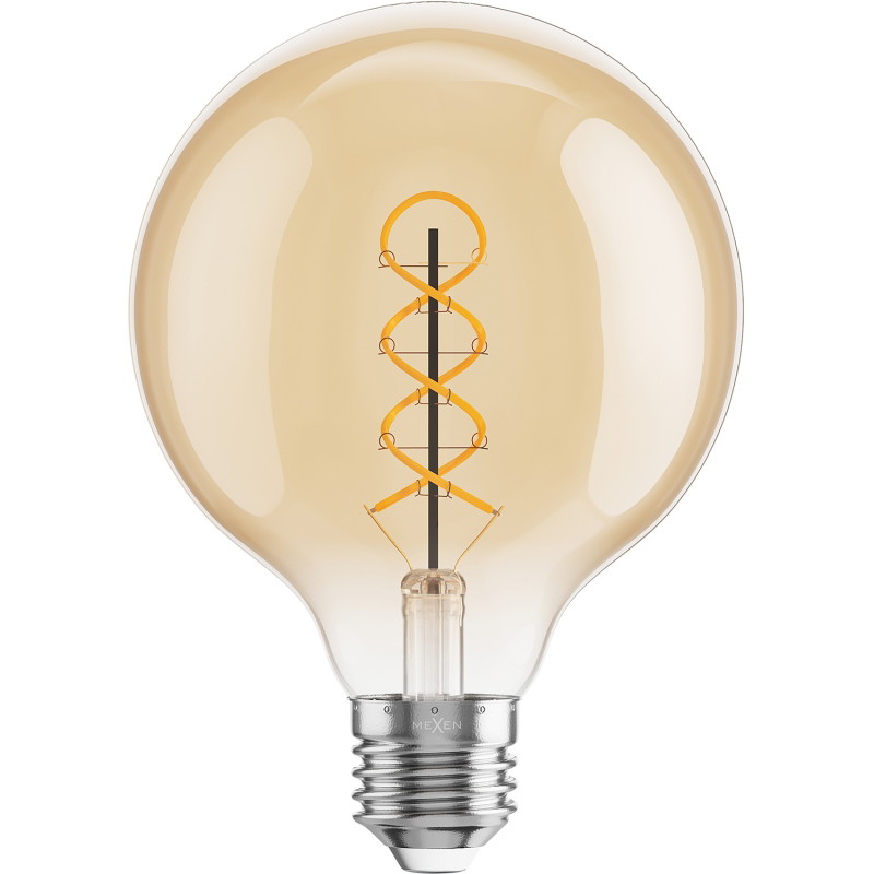 Mexen Vintis 10x żarówka filament spirala LED E27, G95, 4W, Ciepła - 2200K, 360 lm, amber - L167-E27-0422-50x10
