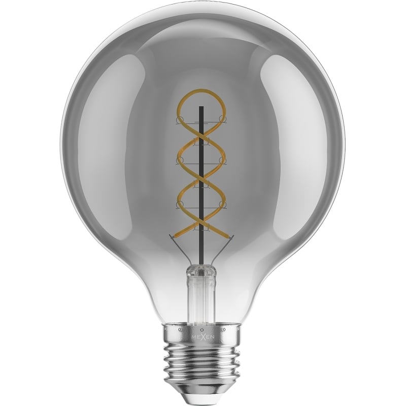 Mexen Vintis 10x żarówka filament spirala LED E27, G95, 4W, Ciepła - 2200K, 220 lm, smoke - L167-E27-0422-70x10