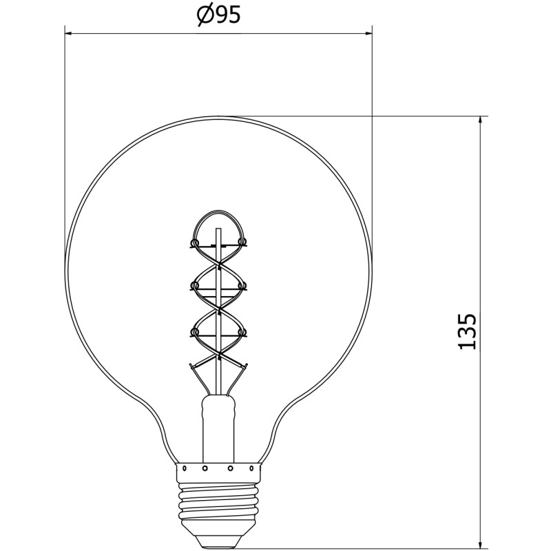 Mexen Vintis 10x żarówka filament spirala LED E27, G95, 6W, Ciepła - 2700K, 510 lm, smoke - L167-E27-0627-70x10