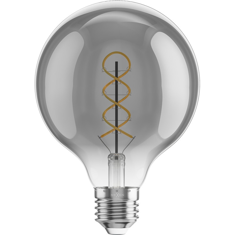 Mexen Vintis 6x żarówka filament spirala LED E27, G95, 8W, Ciepła - 2200K, 450 lm, smoke - L167-E27-0822-70x06
