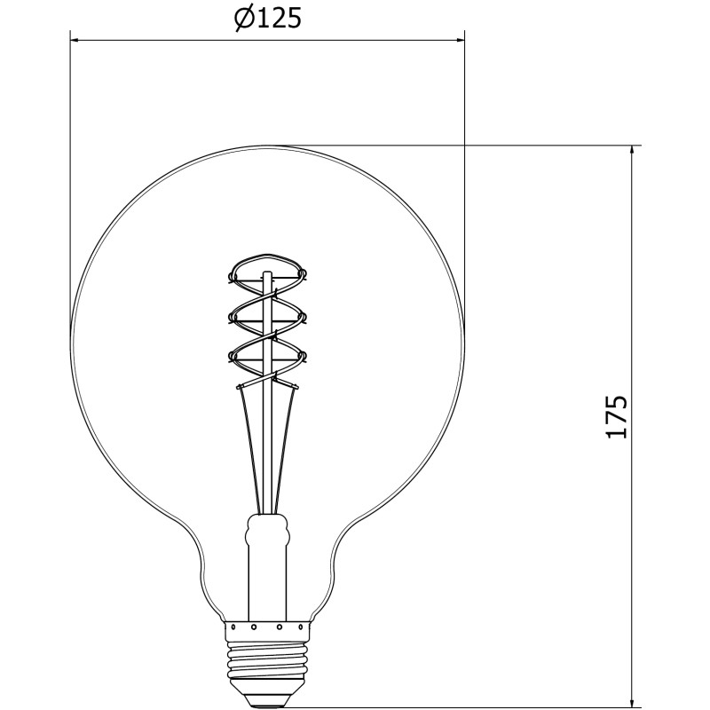Mexen Vintis 10x żarówka filament spirala LED E27, G125, 6W, Ciepła - 2200K, 530 lm, amber - L168-E27-0622-50x10