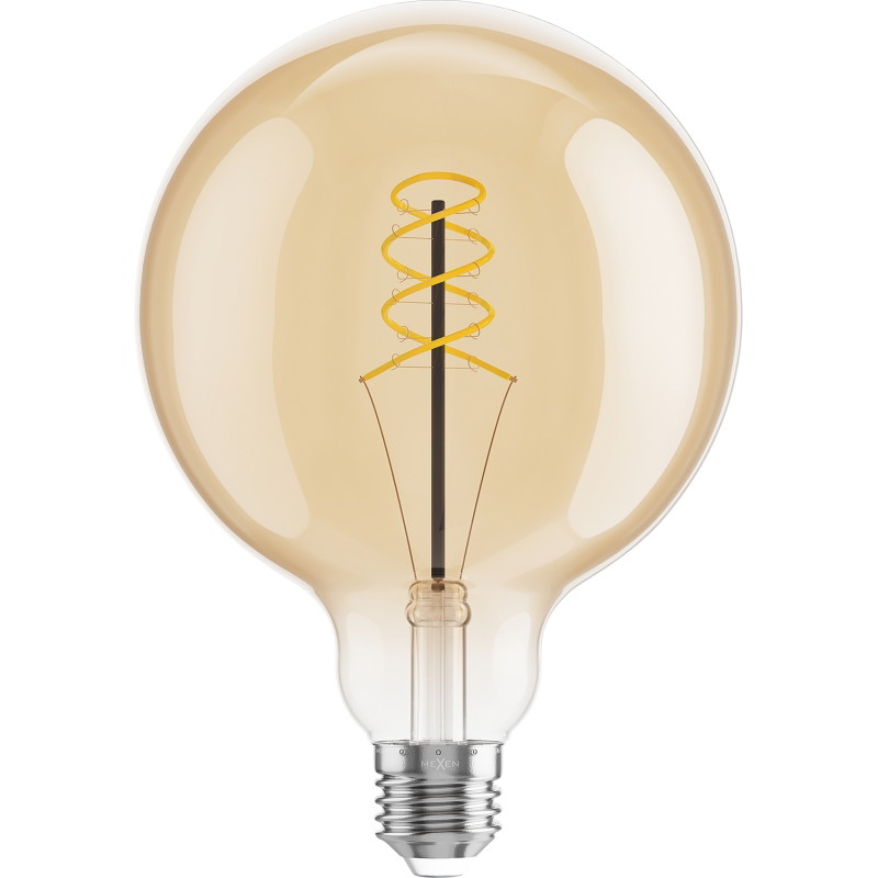 Mexen Vintis 6x żarówka filament spirala LED E27, G125, 8W, Ciepła - 2200K, 600 lm, amber - L168-E27-0822-50x06