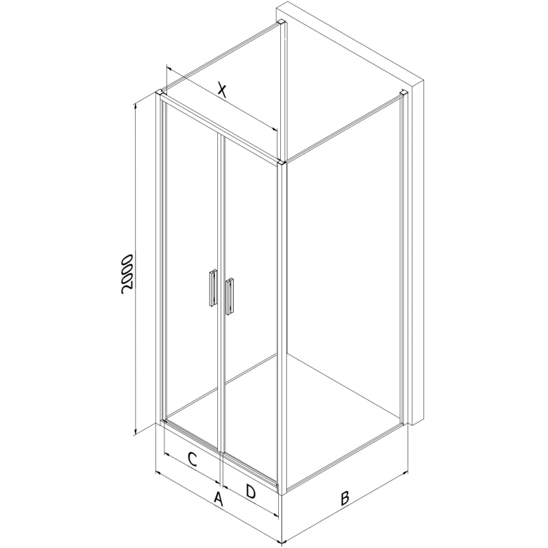Mexen Exo-3S kabina prysznicowa 3-ścienna uchylna 100 x 75 cm, transparent, chrom - 814-100-075-01-00-3S