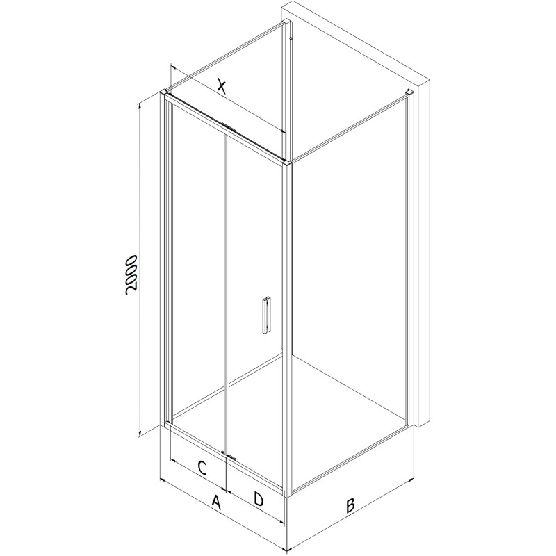 Mexen Exo-F 3S kabina prysznicowa 3-ścienna składana 70 x 70 cm, transparent, chrom - 816-070-070-01-00-3S