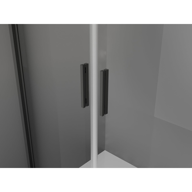 Mexen Exo-B Duo 3S kabina prysznicowa 3-ścienna uchylna 70 x 70 cm, transparent, czarna - 814-070-070-70-00-3S