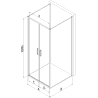 Mexen Exo-3S kabina prysznicowa 3-ścienna uchylna 70 x 90 cm, transparent, czarna - 814-070-090-70-00-3S
